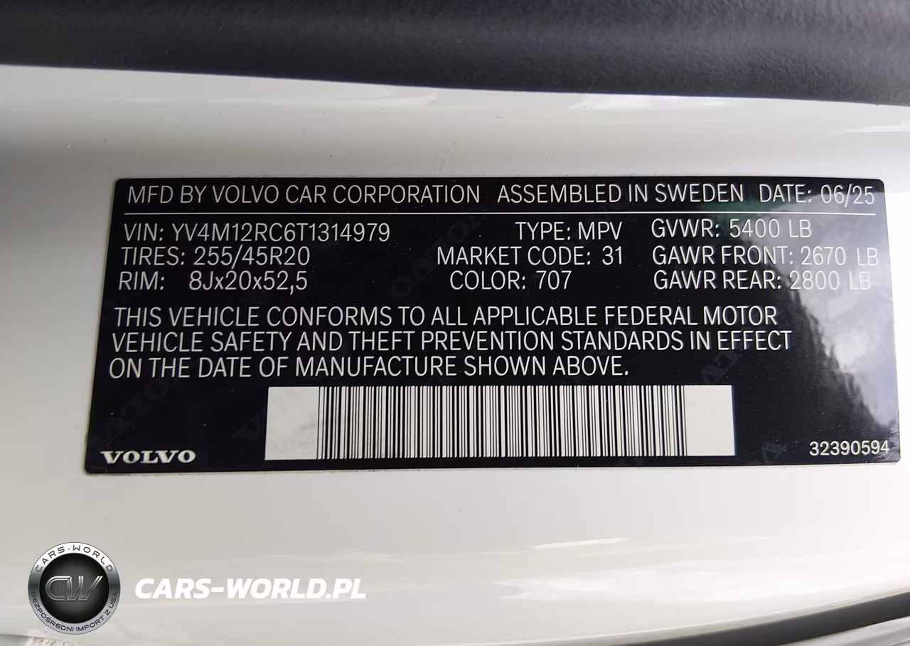 2026 Volvo Xc60 B5 Plus VIN:YV4M12RC6T1314979 - 9