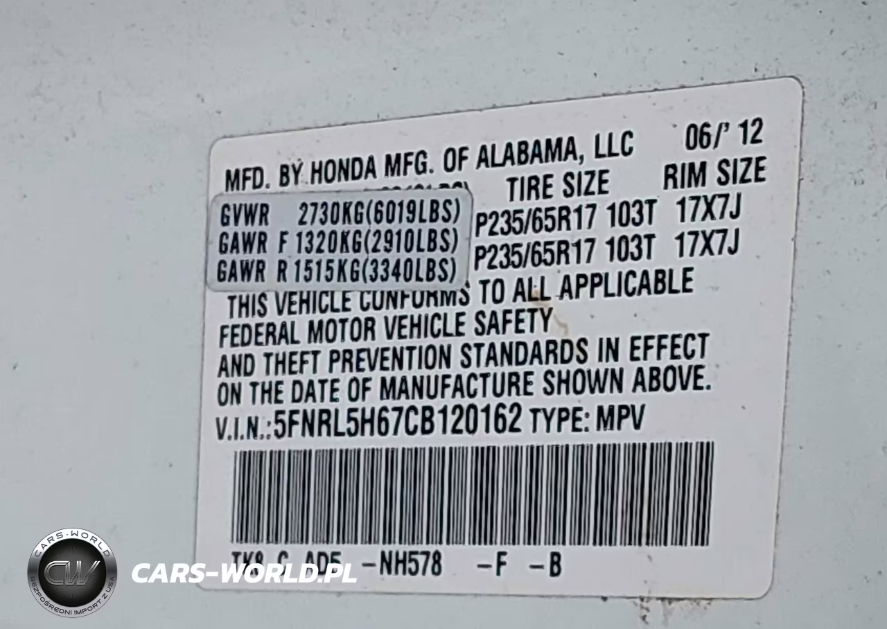 2012 Honda Odyssey Ex-L VIN:5FNRL5H67CB120162 - 9