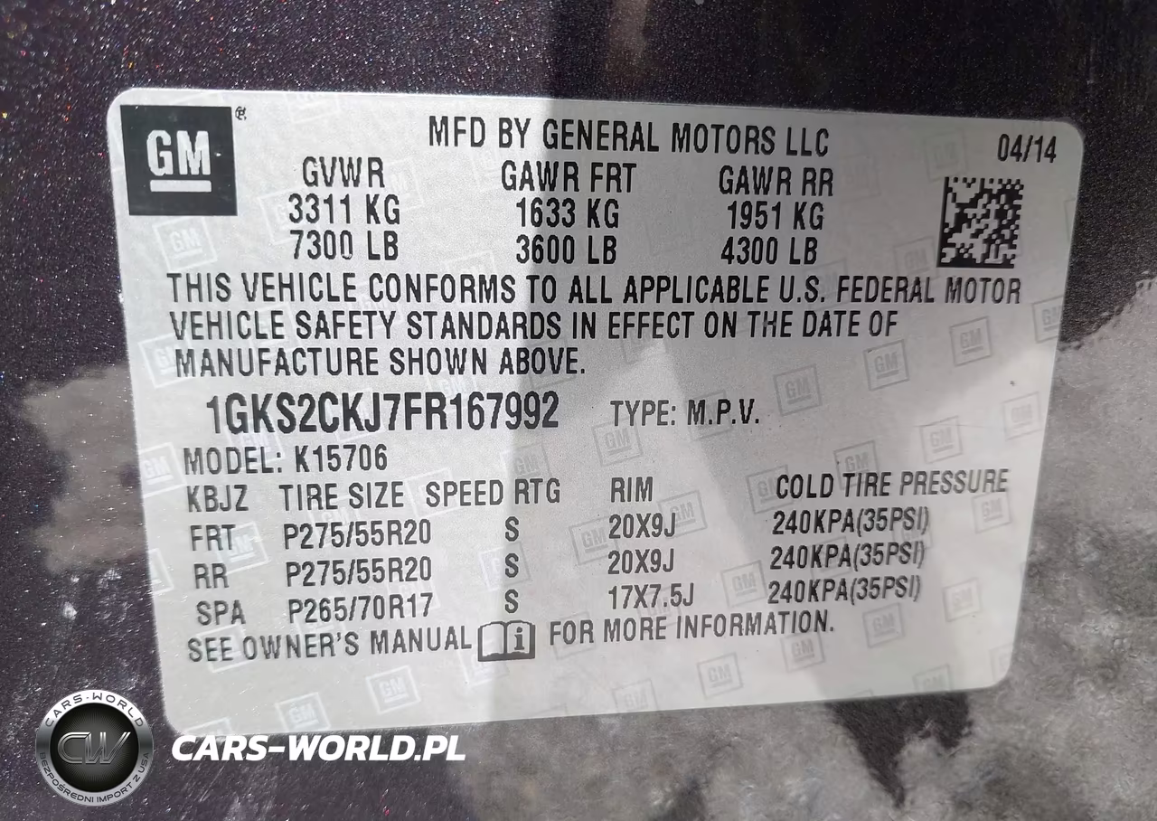2015 GMC Yukon Denali VIN:1GKS2CKJ7FR167992 - 9
