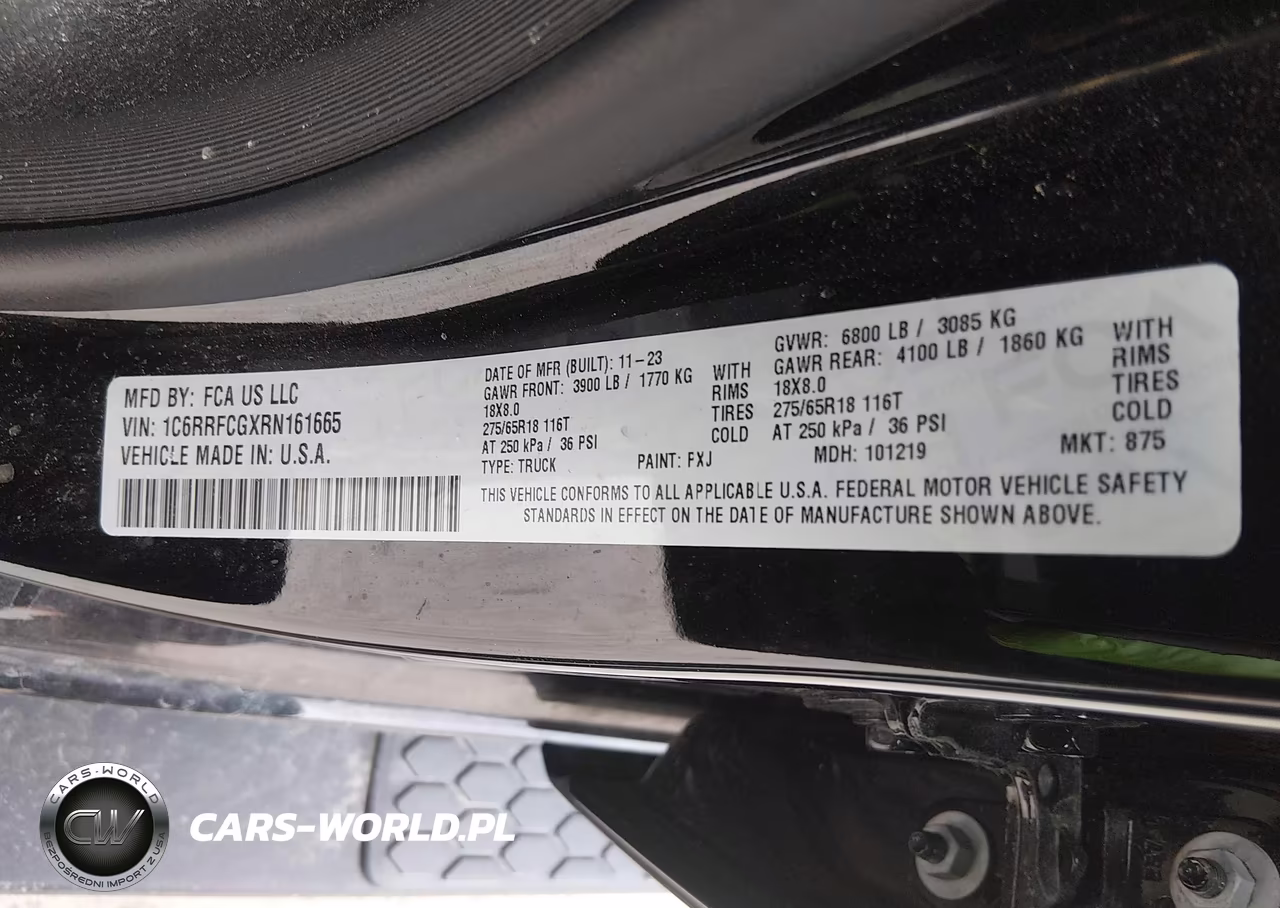 2024 Ram 1500 Tradesman 4X4 6'4 Box VIN:1C6RRFCGXRN161665 - 8