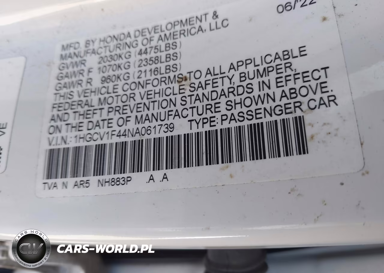 2022 Honda Accord Sport Special Edition VIN:1HGCV1F44NA061739 - 9