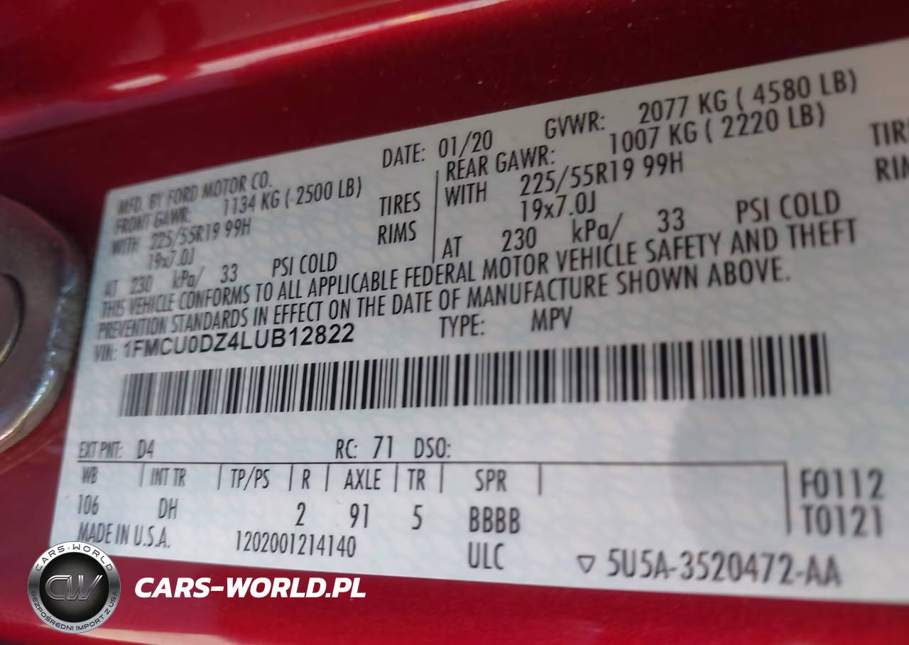 2020 Ford Escape Titanium VIN:1FMCU0DZ4LUB12822 - 9