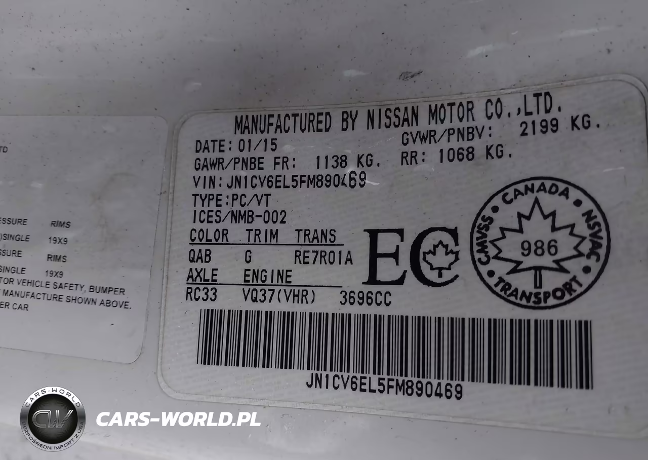 2015 Infiniti Q60 VIN:JN1CV6EL5FM890469 - 9