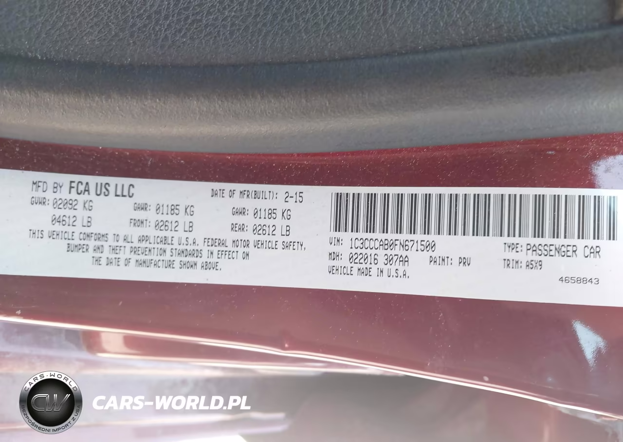 2015 Chrysler 200 Limited VIN:1C3CCCAB0FN671500 - 9