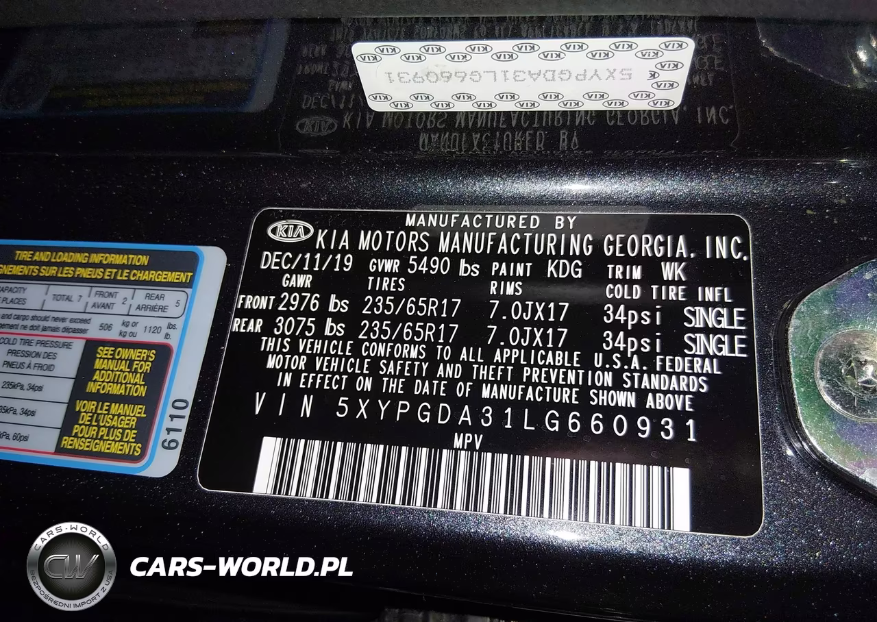 2020 Kia Sorento 2.4L Lx VIN:5XYPGDA31LG660931 - 9