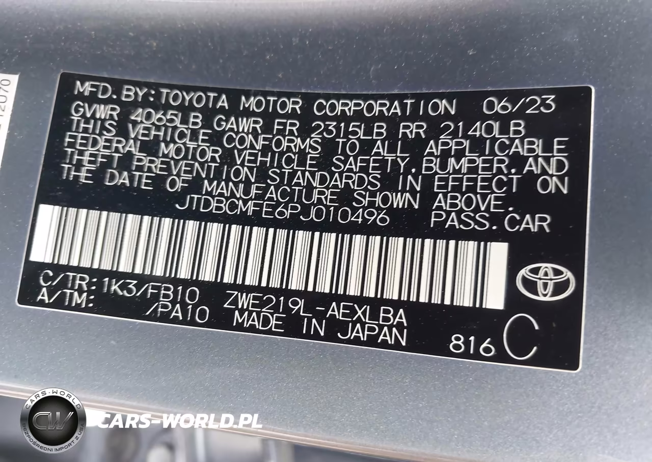 2023 Toyota Corolla Hybrid Le VIN:JTDBCMFE6PJ010496 - 9