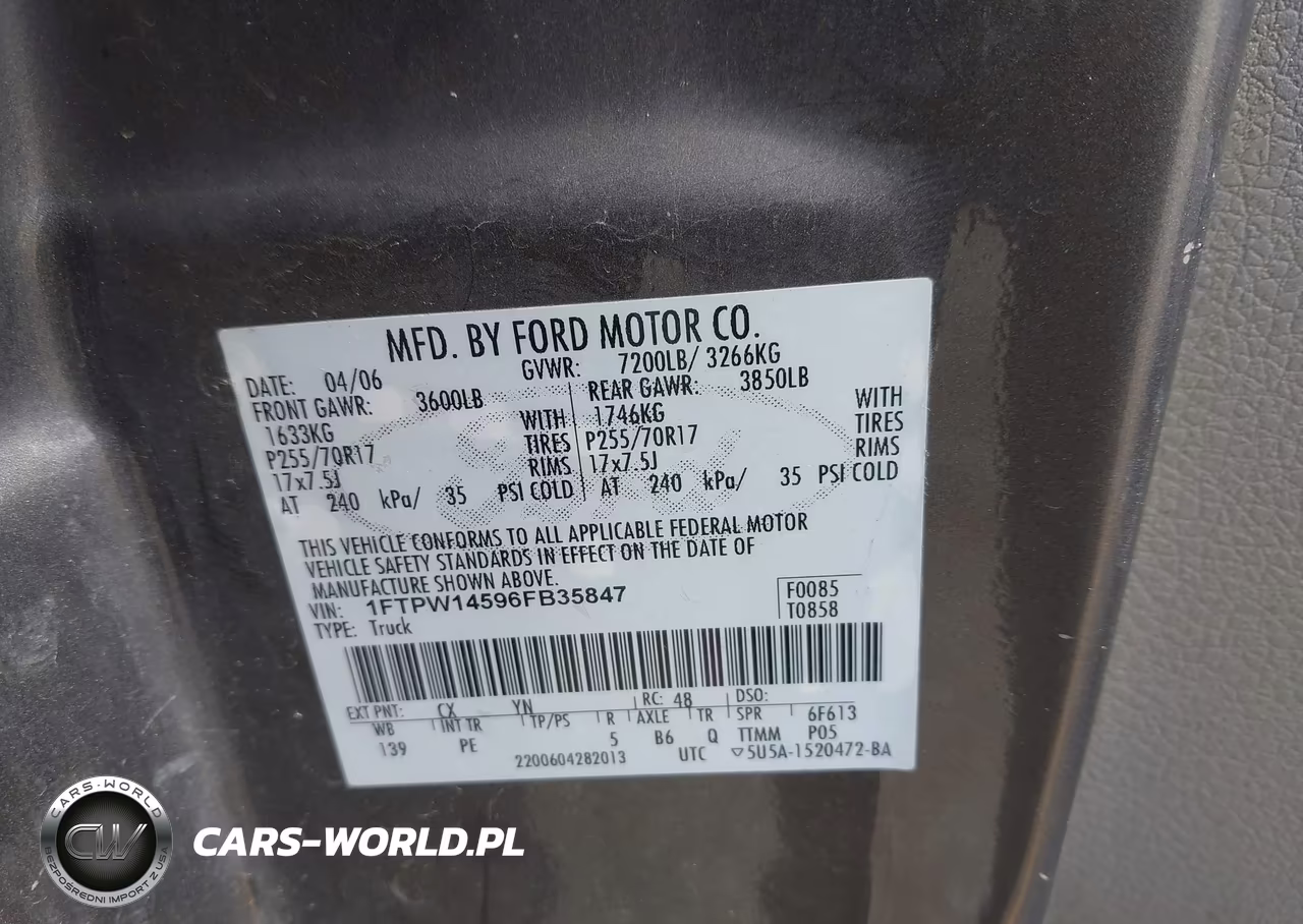 2006 Ford F-150 Fx4-Lariat-Xlt VIN:1FTPW14596FB35847 - 9