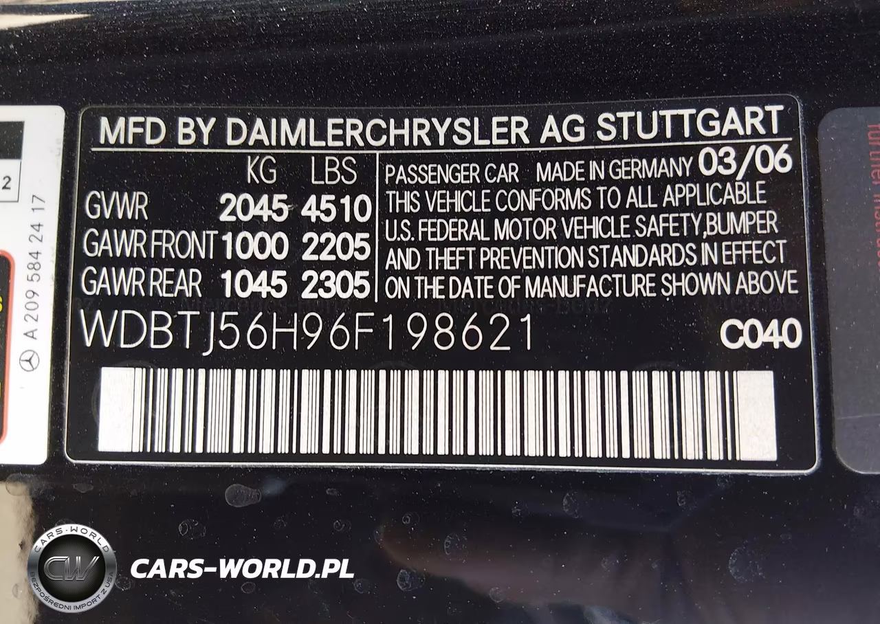 2006 Mercedes-Benz Clk 350 VIN:WDBTJ56H96F198621 - 9