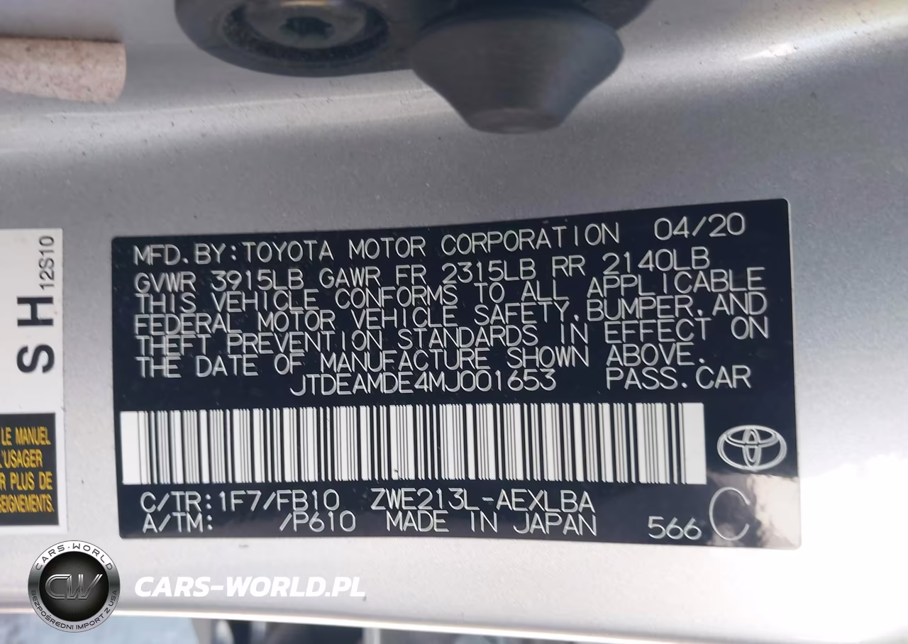 2021 Toyota Corolla Hybrid Le VIN:JTDEAMDE4MJ001653 - 9