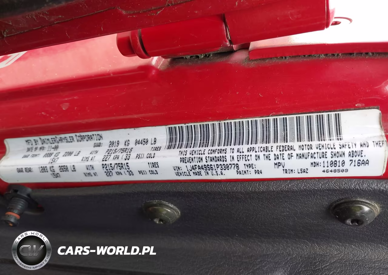 2001 Jeep Wrangler Sport VIN:1J4FA49S61P330778 - 9