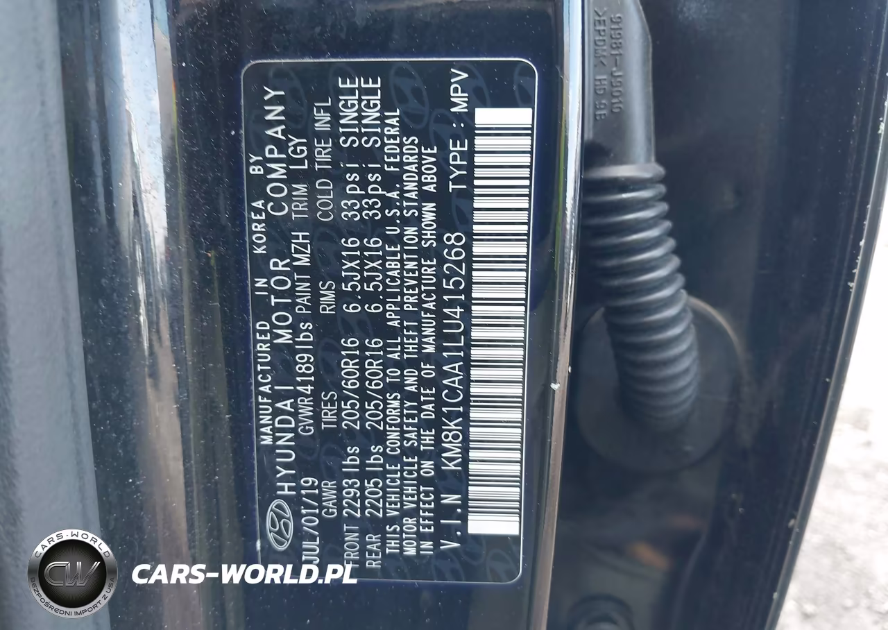 2020 Hyundai Kona Se VIN:KM8K1CAA1LU415268 - 9