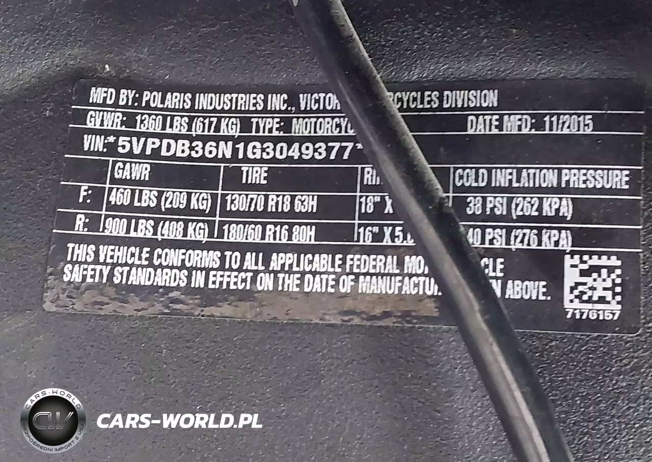 2016 Victory Motorcycles Cross Country VIN:5VPDB36N1G3049377 - 10