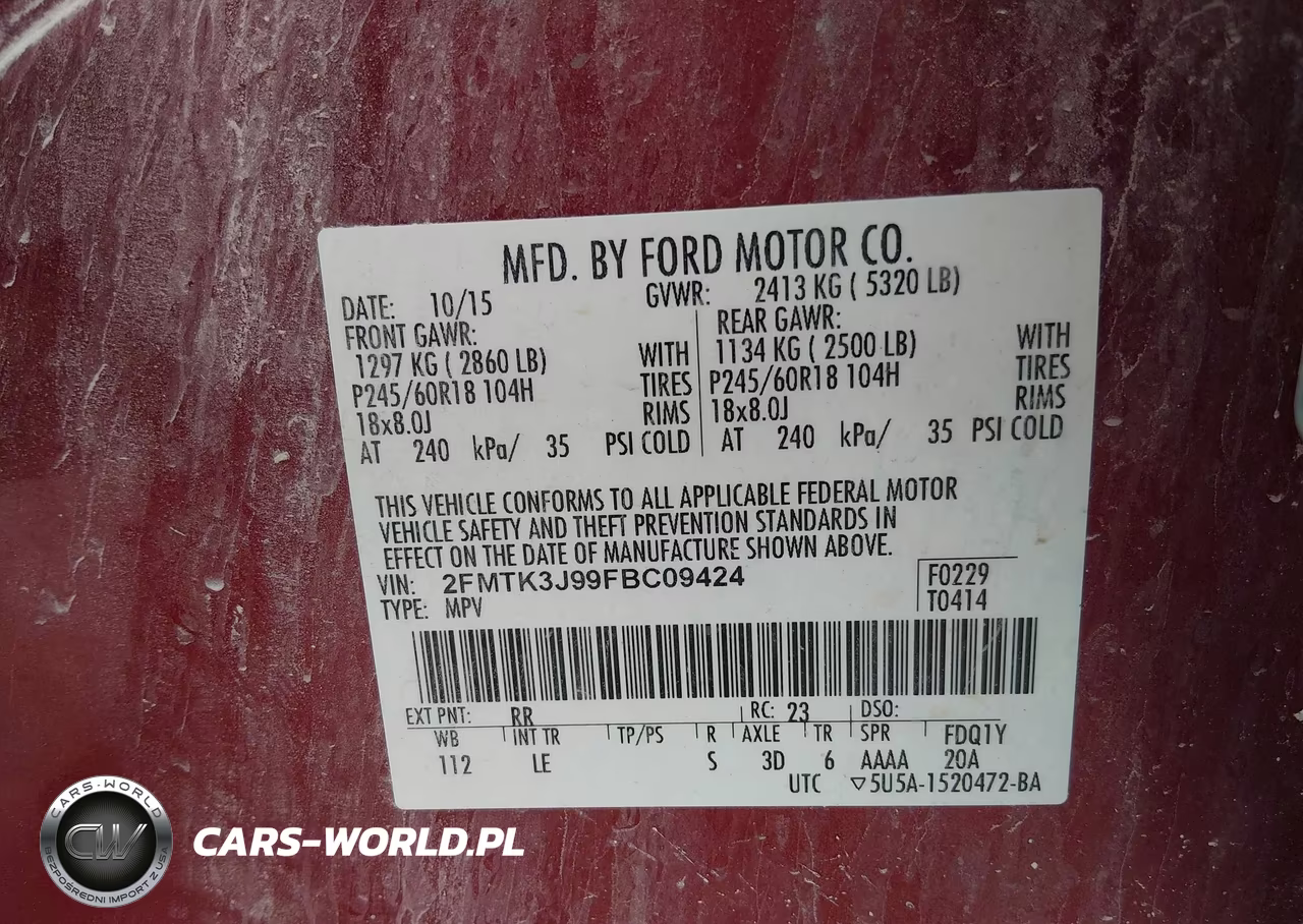 2015 Ford Edge Sel VIN:2FMTK3J99FBC09424 - 9