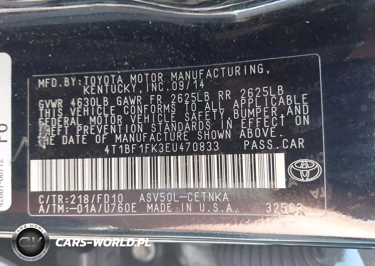 2014 Toyota Camry Le VIN:4T1BF1FK3EU470833 - 9