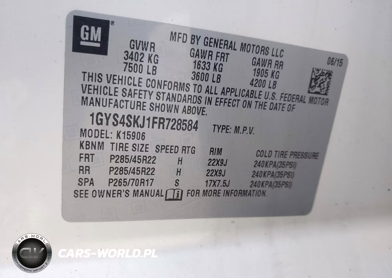 2015 Cadillac Escalade Esv Luxury VIN:1GYS4SKJ1FR728584 - 9