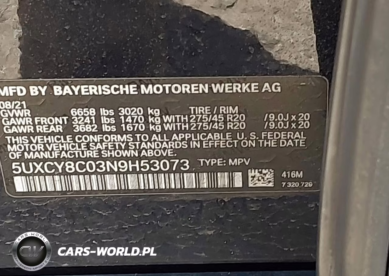 2022 BMW X6 M50I VIN:5UXCY8C03N9H53073 - 9