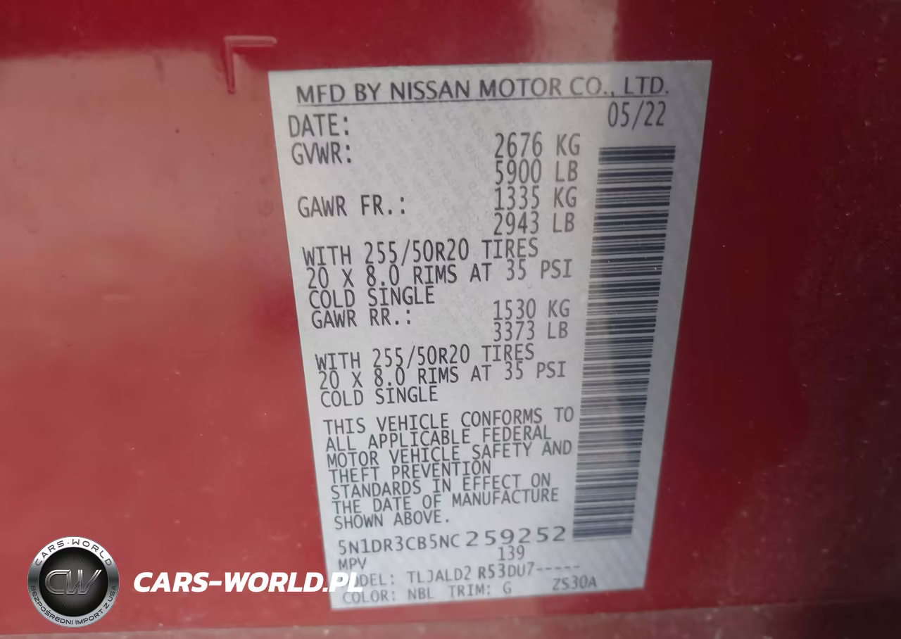 2022 Nissan Pathfinder Sl 2Wd VIN:5N1DR3CB5NC259252 - 9