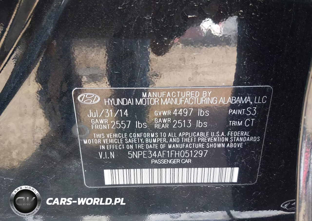 2015 Hyundai Sonata Sport VIN:5NPE34AF1FH051297 - 9
