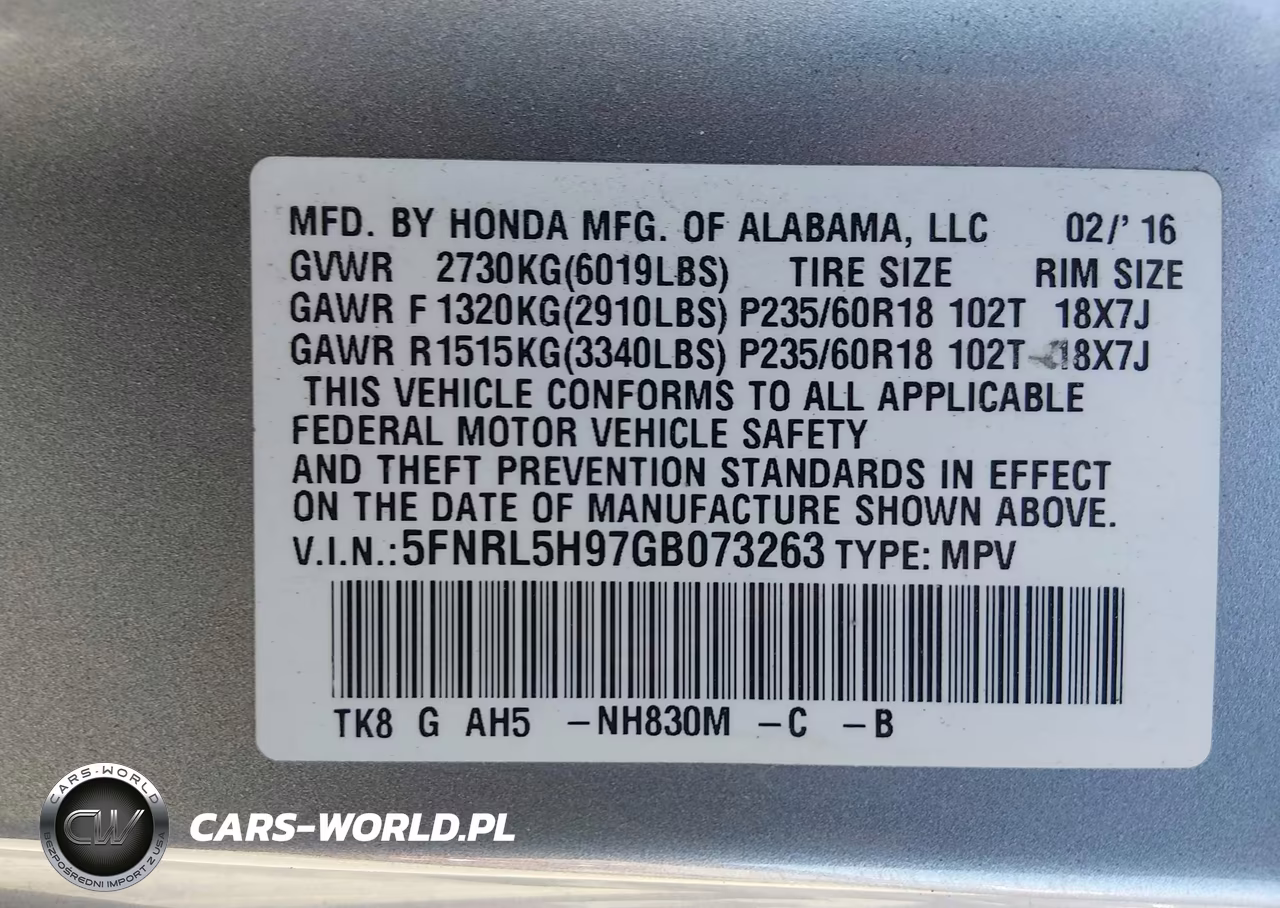 2016 Honda Odyssey Touring-Touring Elite VIN:5FNRL5H97GB073263 - 9