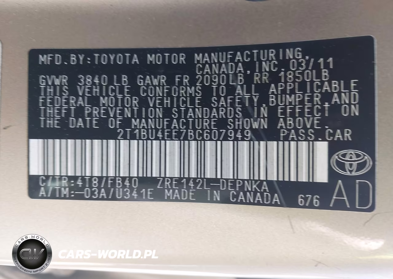 2011 Toyota Corolla Le VIN:2T1BU4EE7BC607949 - 9