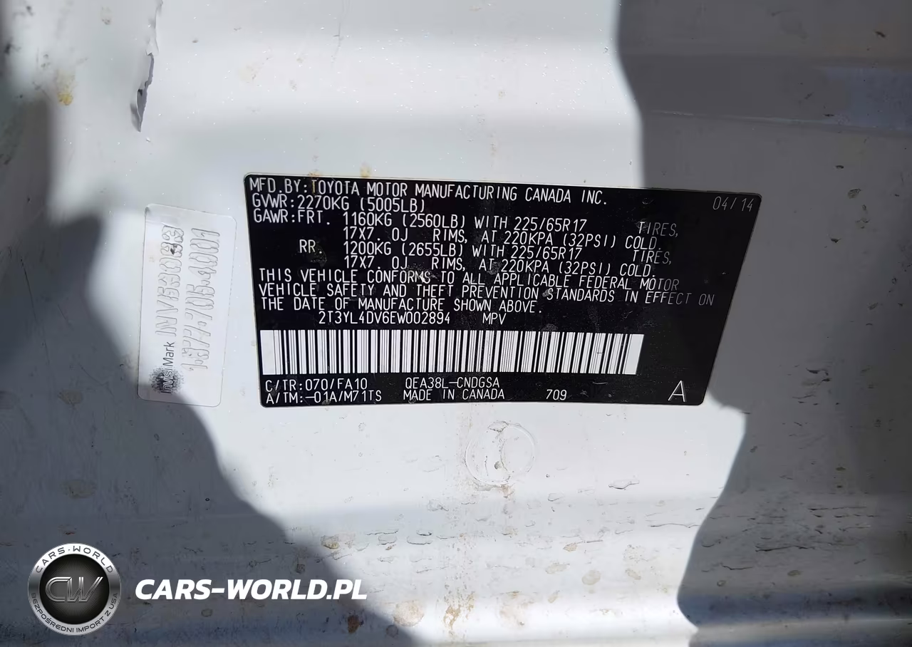 2014 Toyota Rav4 Ev VIN:2T3YL4DV6EW002894 - 9