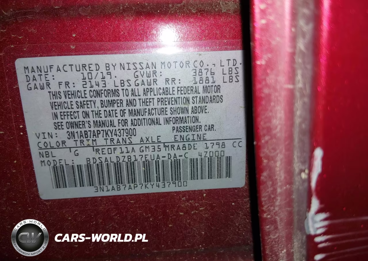 2019 Nissan Sentra Sv VIN:3N1AB7AP7KY437900 - 9