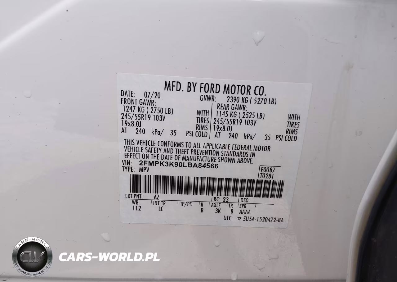 2020 Ford Edge Titanium VIN:2FMPK3K90LBA84566 - 9