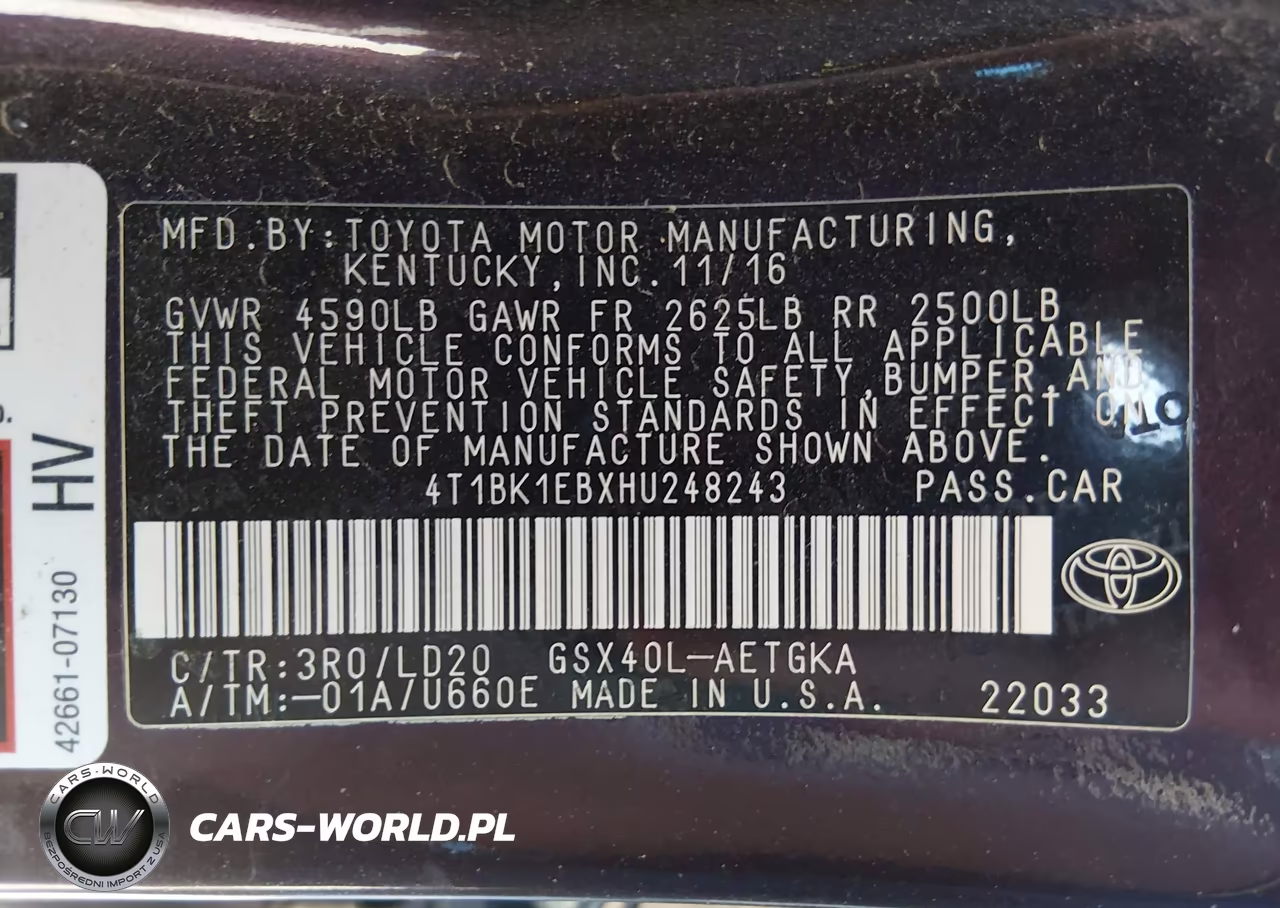 2017 Toyota Avalon Xle VIN:4T1BK1EBXHU248243 - 9
