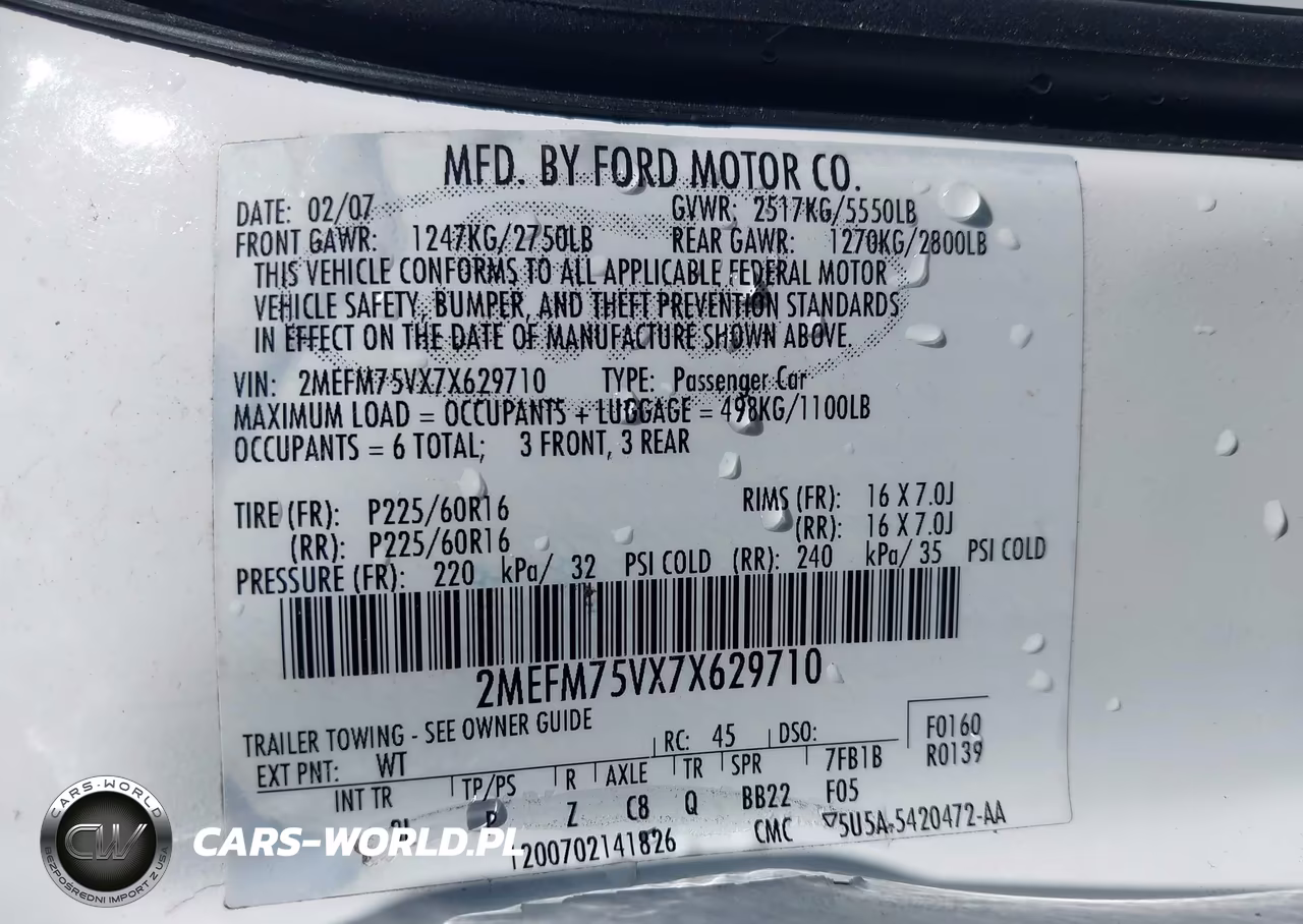 2007 Mercury Grand Marquis Ls VIN:2MEFM75VX7X629710 - 9