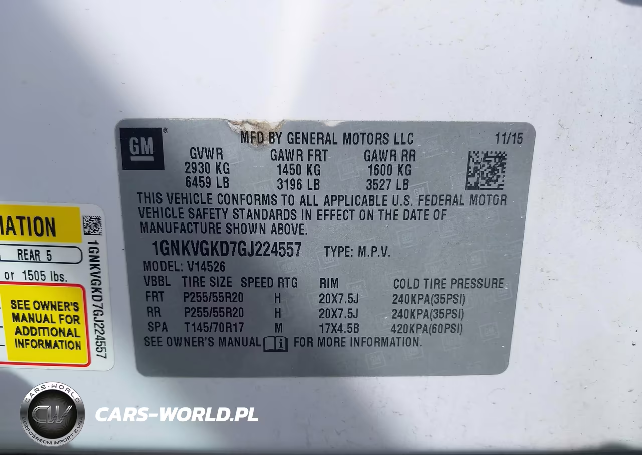 2016 Chevrolet Traverse 1Lt VIN:1GNKVGKD7GJ224557 - 9