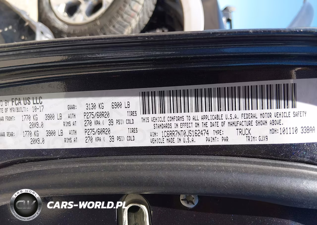 2018 Ram 1500 Laramie 4X4 5'7 Box VIN:1C6RR7NT0JS162474 - 9