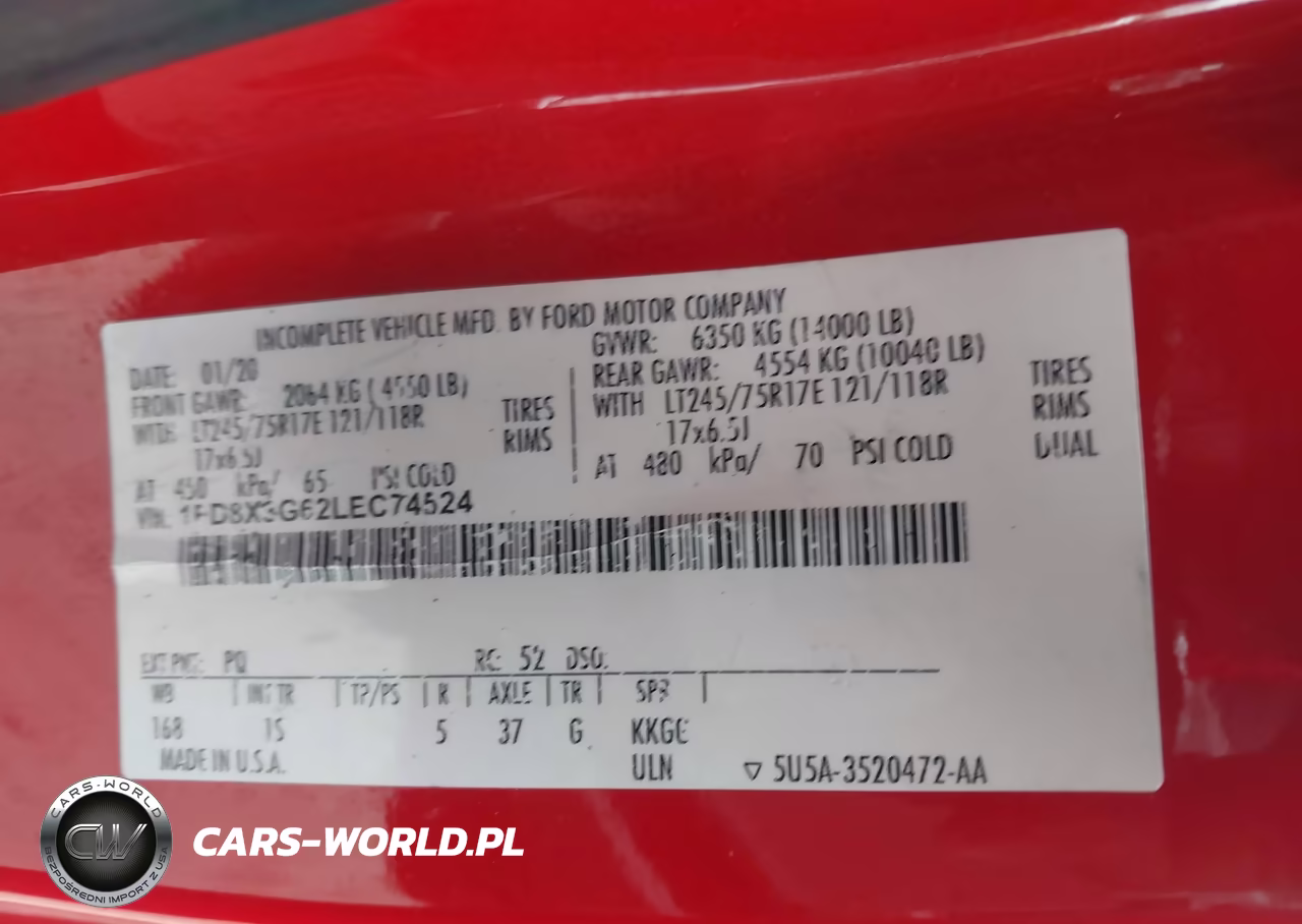2020 Ford F-350 Chassis Xl VIN:1FD8X3G62LEC74524 - 8