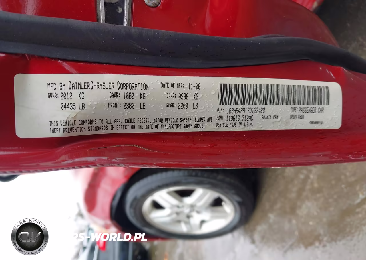 2007 Dodge Caliber Sxt VIN:1B3HB48B17D127483 - 9