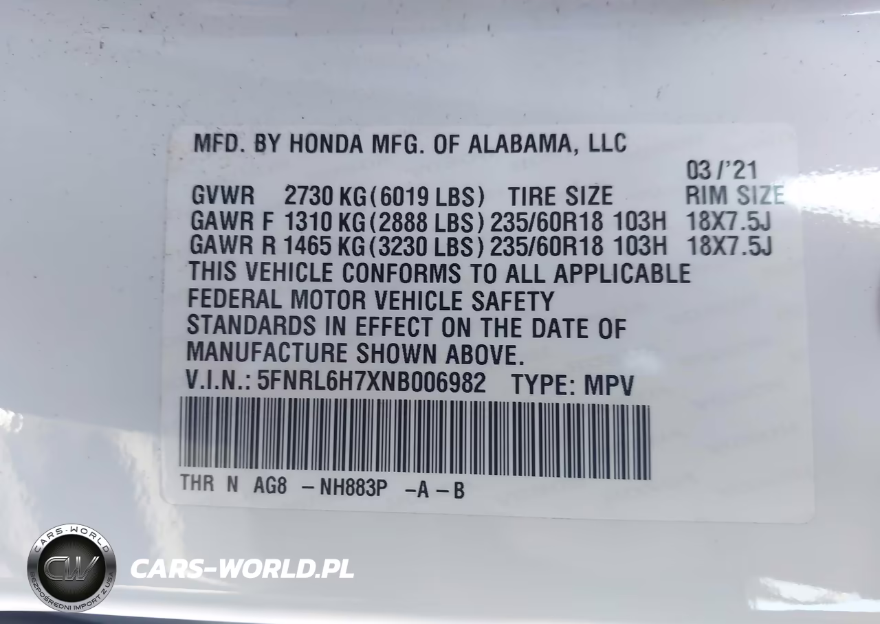 2022 Honda Odyssey Exl VIN:5FNRL6H7XNB006982 - 9