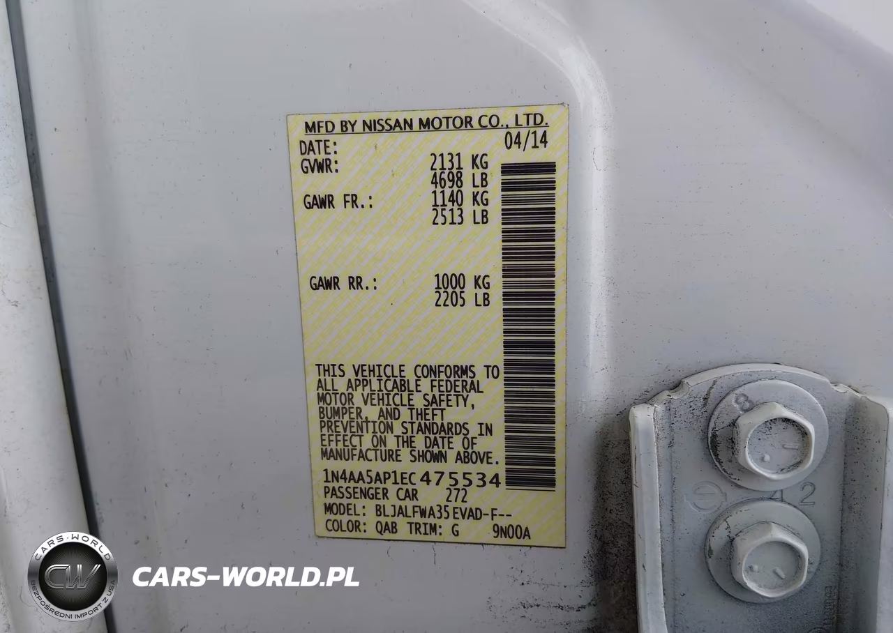 2014 Nissan Maxima 3.5 Sv VIN:1N4AA5AP1EC475534 - 9