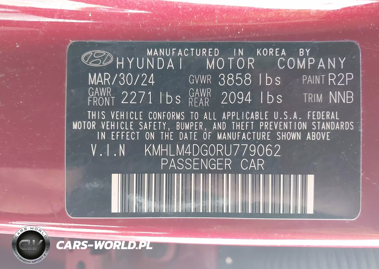 2024 Hyundai Elantra Sel VIN:KMHLM4DG0RU779062 - 9
