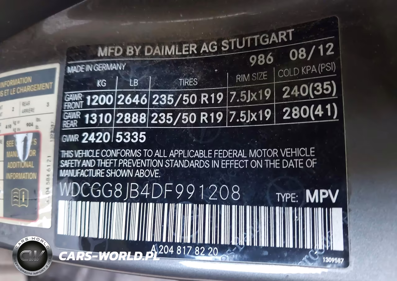 2013 Mercedes-Benz Glk 350 4Matic VIN:WDCGG8JB4DF991208 - 9