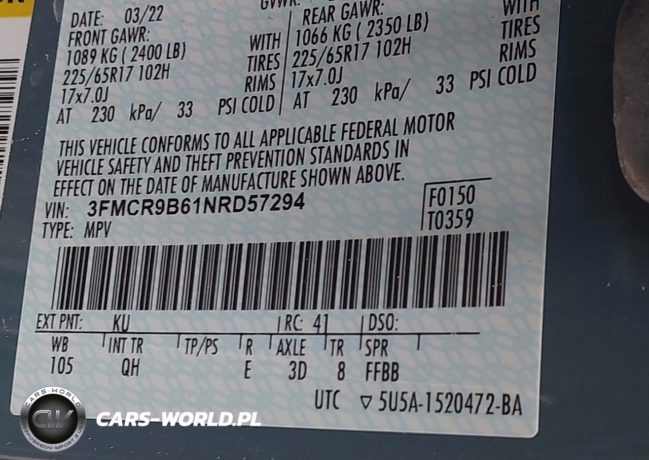 2022 Ford Bronco Sport Big Bend VIN:3FMCR9B61NRD57294 - 9