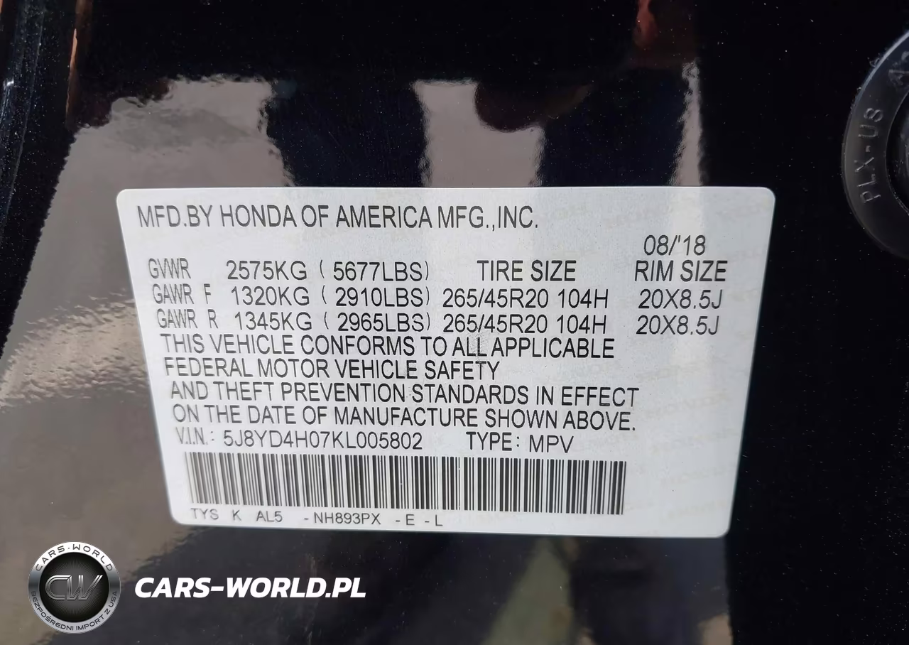 2019 Acura Mdx Tech A-Spec Pkgs VIN:5J8YD4H07KL005802 - 9