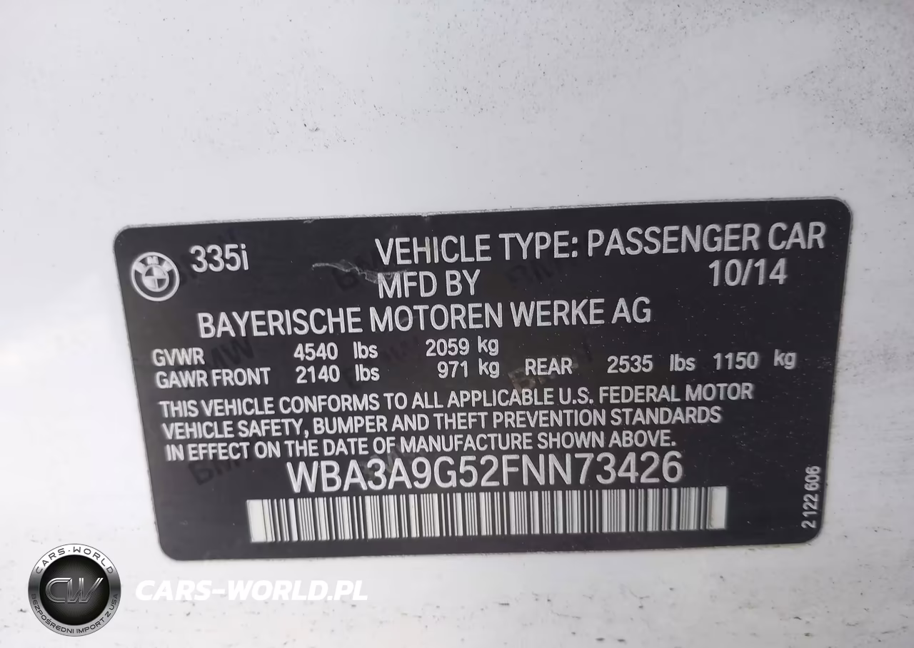 2015 BMW 335I VIN:WBA3A9G52FNN73426 - 9