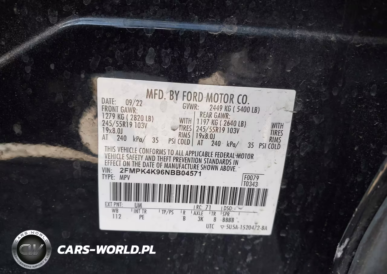 2022 Ford Edge Titanium VIN:2FMPK4K96NBB04571 - 9