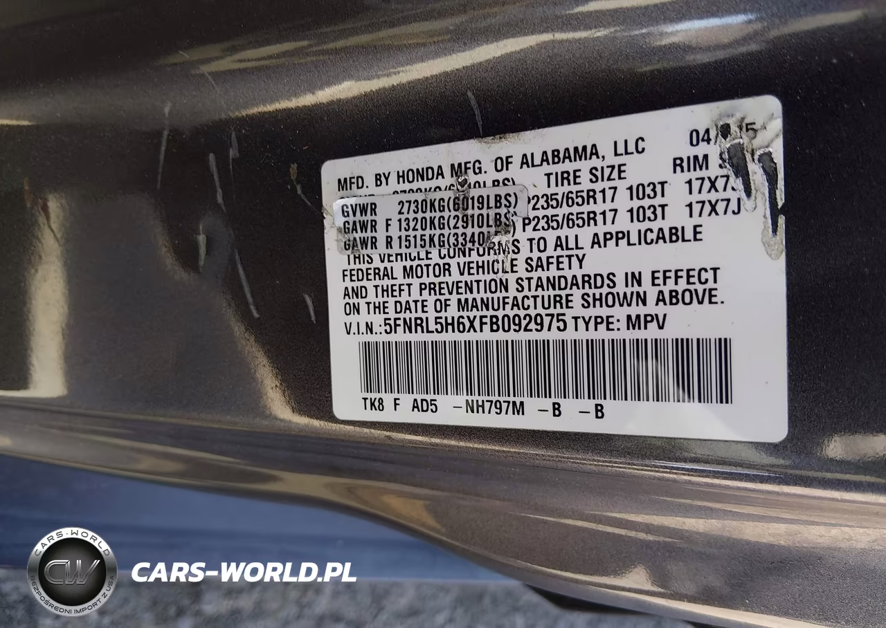 2015 Honda Odyssey Ex-L VIN:5FNRL5H6XFB092975 - 9