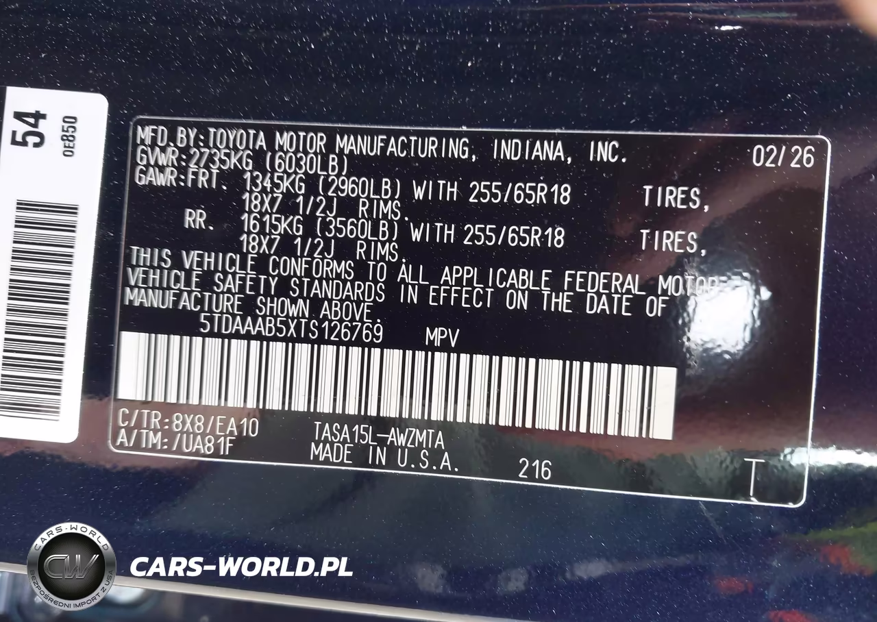 2026 Toyota Grand Highlander Xle VIN:5TDAAAB5XTS126769 - 9
