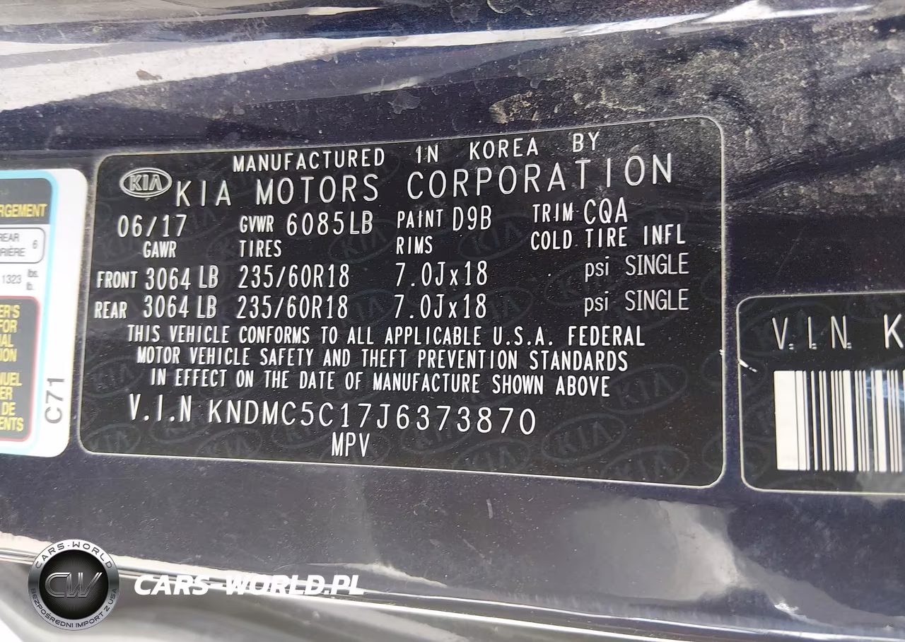 2018 Kia Sedona Ex VIN:KNDMC5C17J6373870 - 9