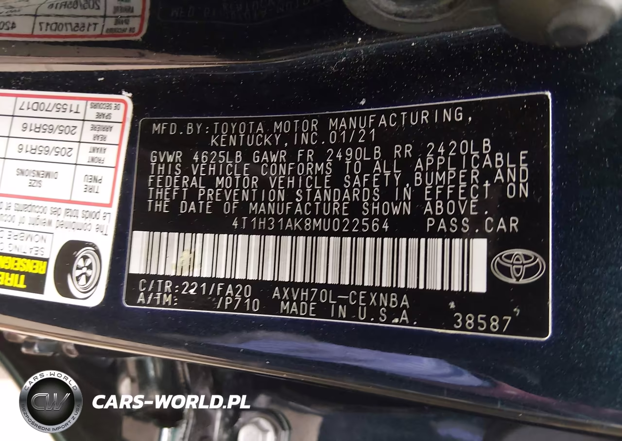 2021 Toyota Camry Le Hybrid VIN:4T1H31AK8MU022564 - 9