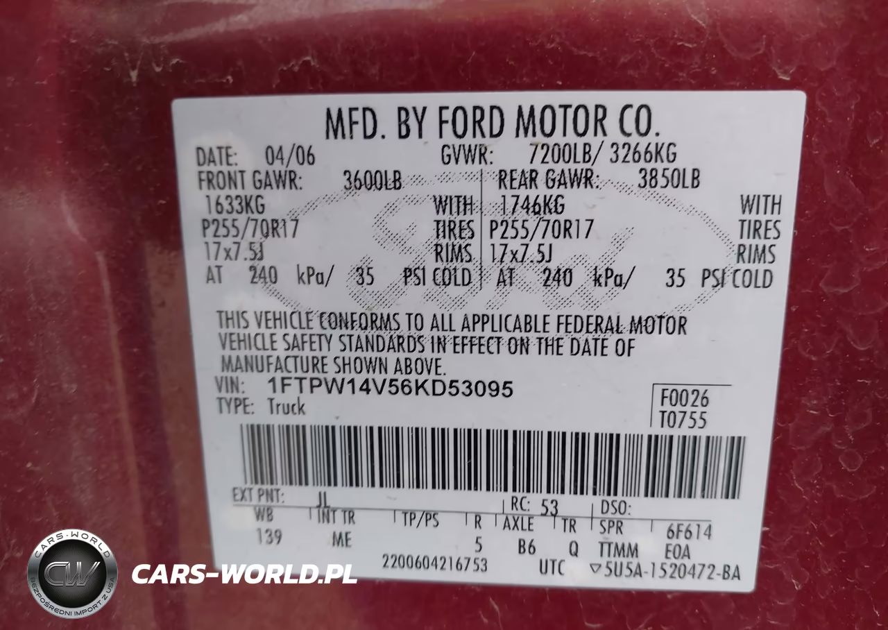 2006 Ford F-150 Fx4-Lariat-Xlt VIN:1FTPW14V56KD53095 - 9