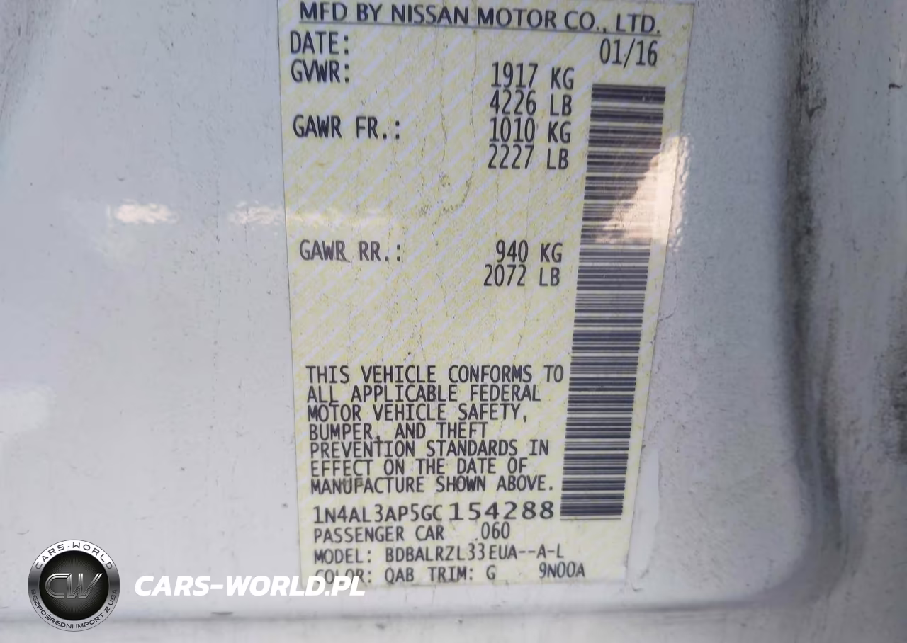 2016 Nissan Altima 2.5 Sl VIN:1N4AL3AP5GC154288 - 9