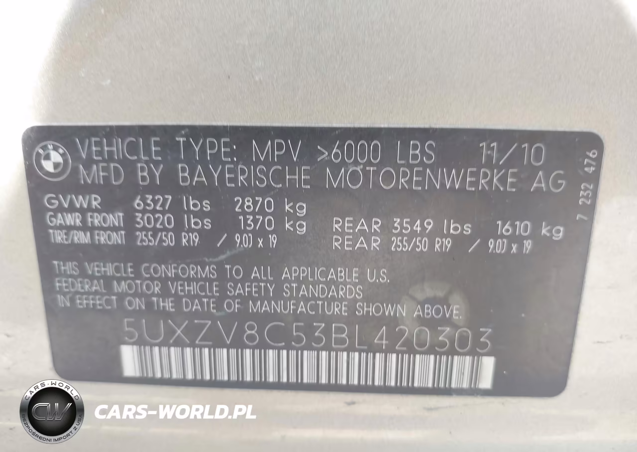 2011 BMW X5 xDrive50I VIN:5UXZV8C53BL420303 - 9