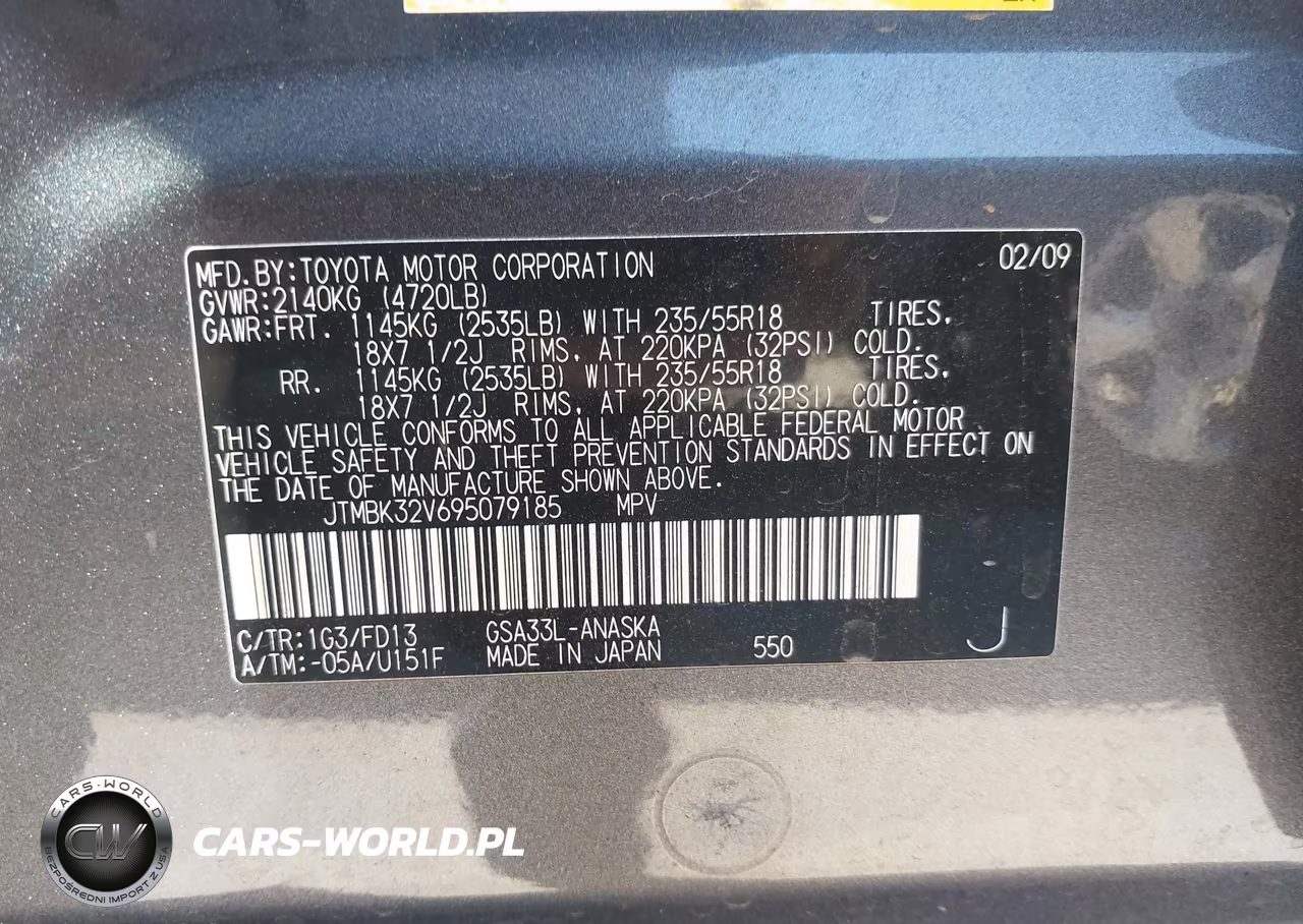 2009 Toyota Rav4 Sport V6 VIN:JTMBK32V695079185 - 9