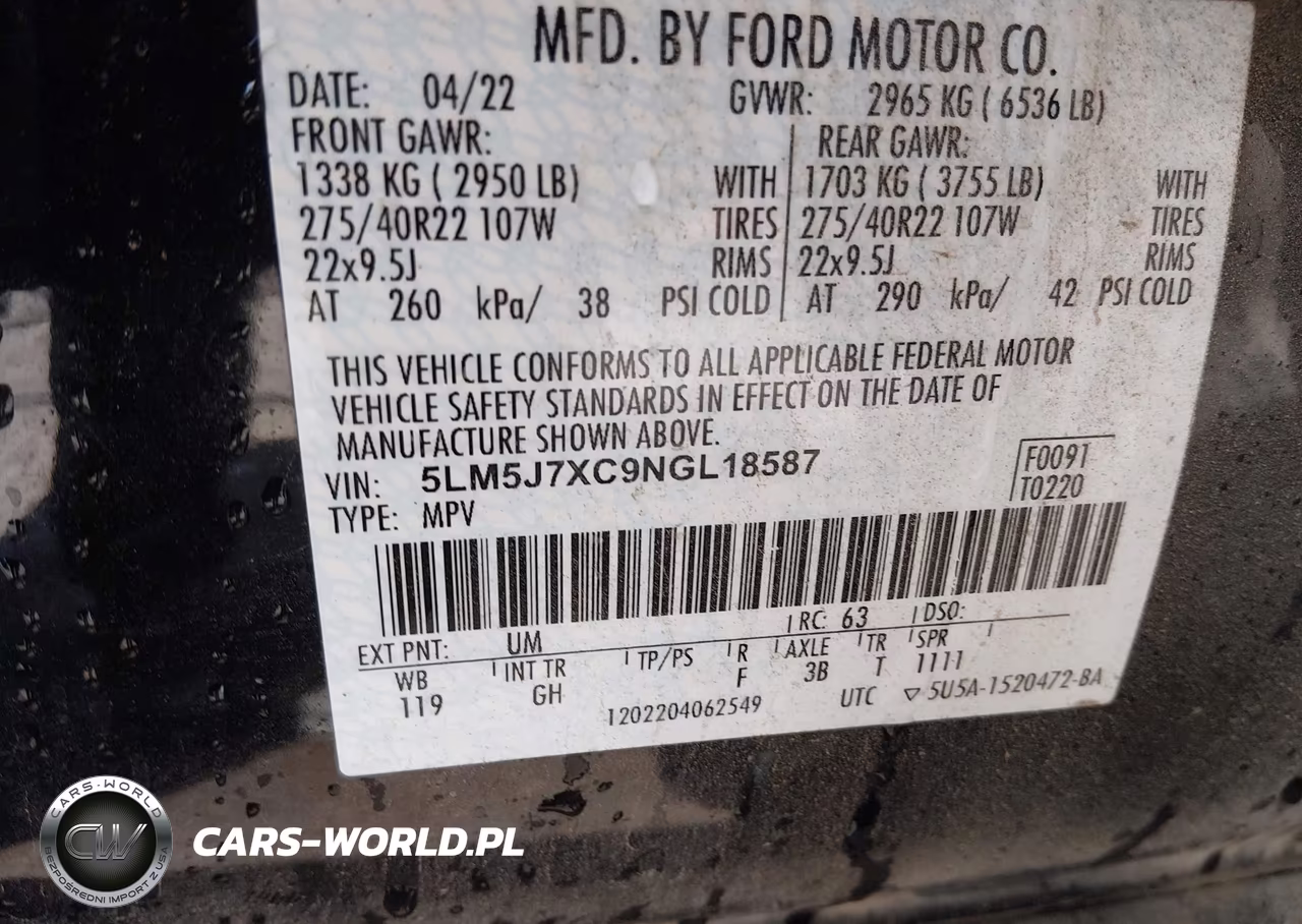 2022 Lincoln Aviator Reserve VIN:5LM5J7XC9NGL18587 - 9